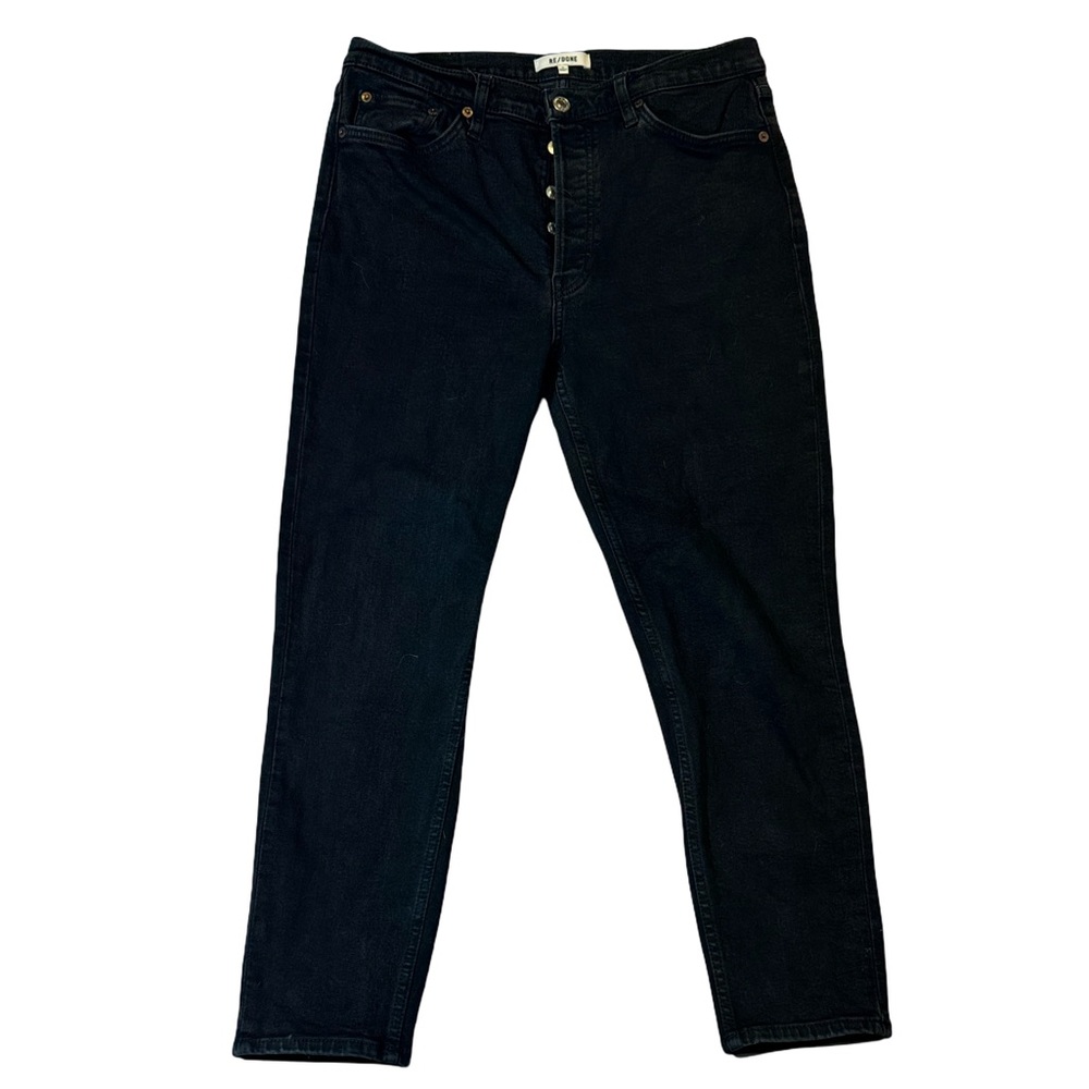 RE/DONE womens 30 black ankle noir button fly originals denim jeans EUC